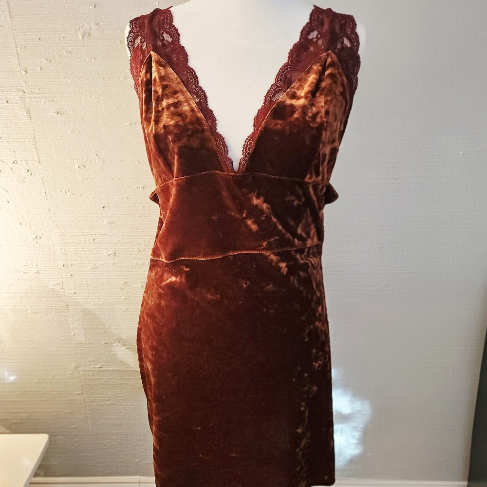 Free People Intimate Velvet Burnt Orange, Fall Club,festival,boho, Large